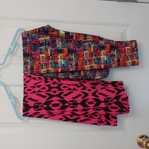 NWOT LULAROE LEGGINGS, 2 PAIR SIZE TC